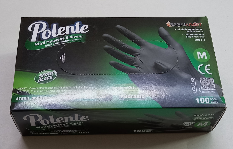 MUAYENE ELD. SİYAH M 100'LÜ POLENTE