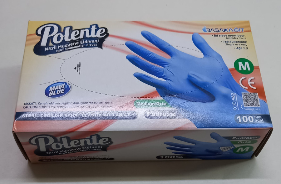MUAYENE ELD. MAVİ M 100'LÜ POLENTE