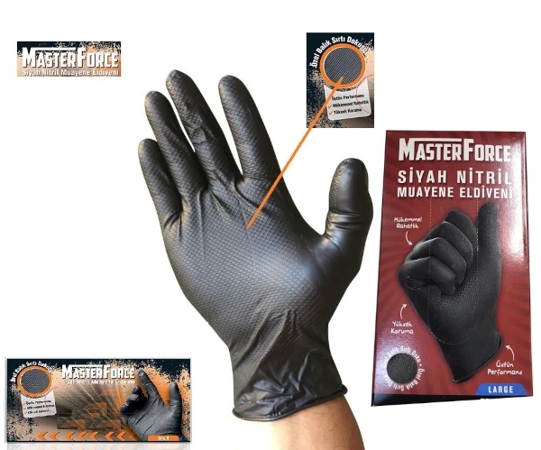 MASTER FORCE NİTRİL ELDİVEN SİYH  EXTRA KALIN XL