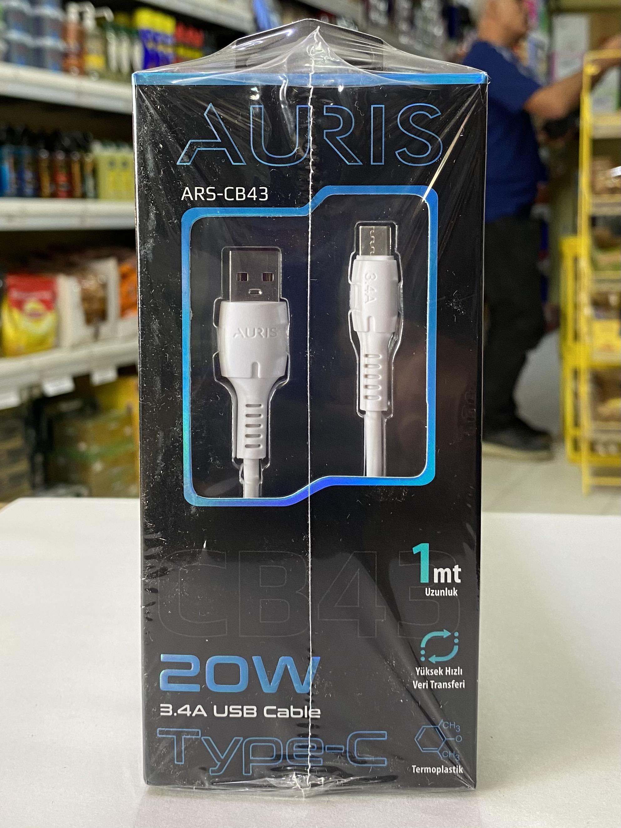 ŞARJ KABLOSU AURIS 20W TYPE-C *10*( ARS-CB43 )